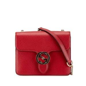 GUCCI Authentic Red Leather Shoulder Bag